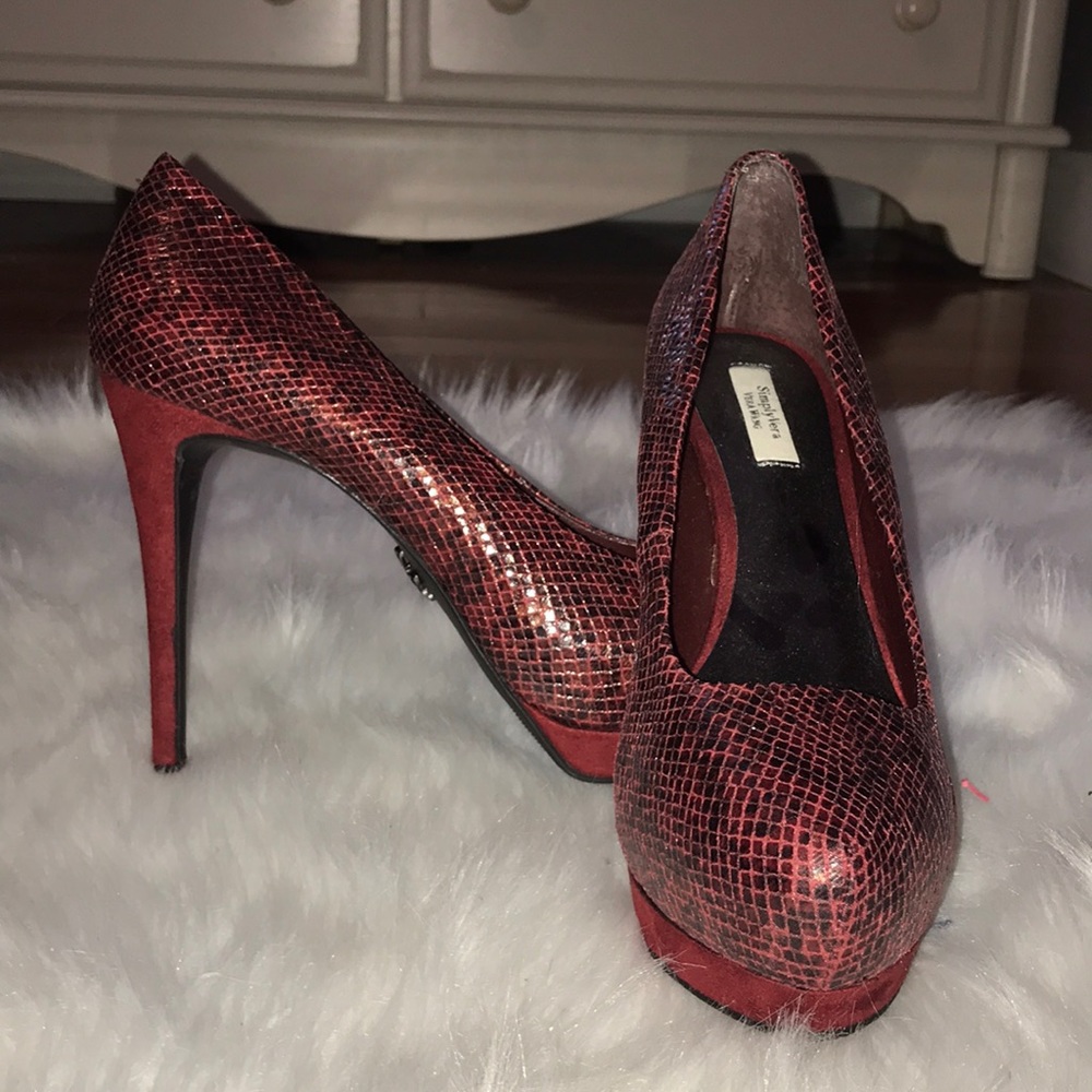 Red Snakeskin Heels